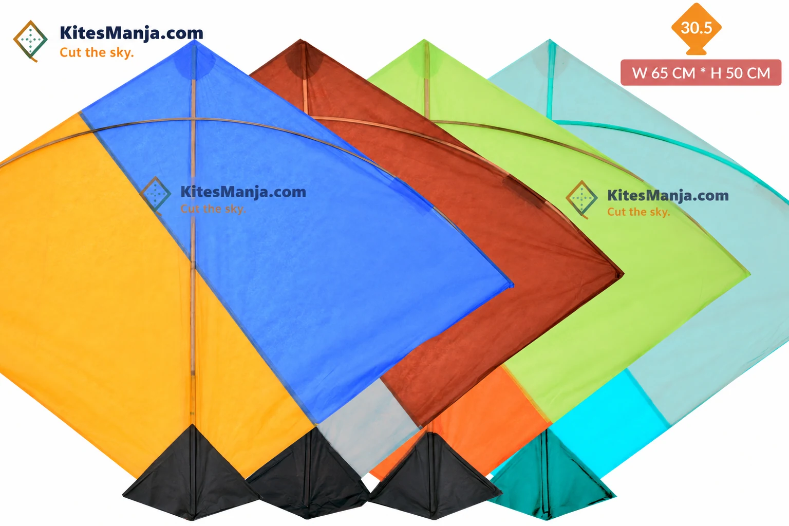 40 Adadhiya / Aadhi Cheel 2 Colour Patta Kites (Size 65*50 Centimetres) + Free Shipping