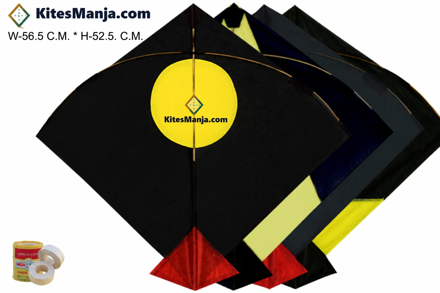 40 Designer Black Bareilly Patang Kites (Size 56.5*52.5 Centimeter) + Free Shipping