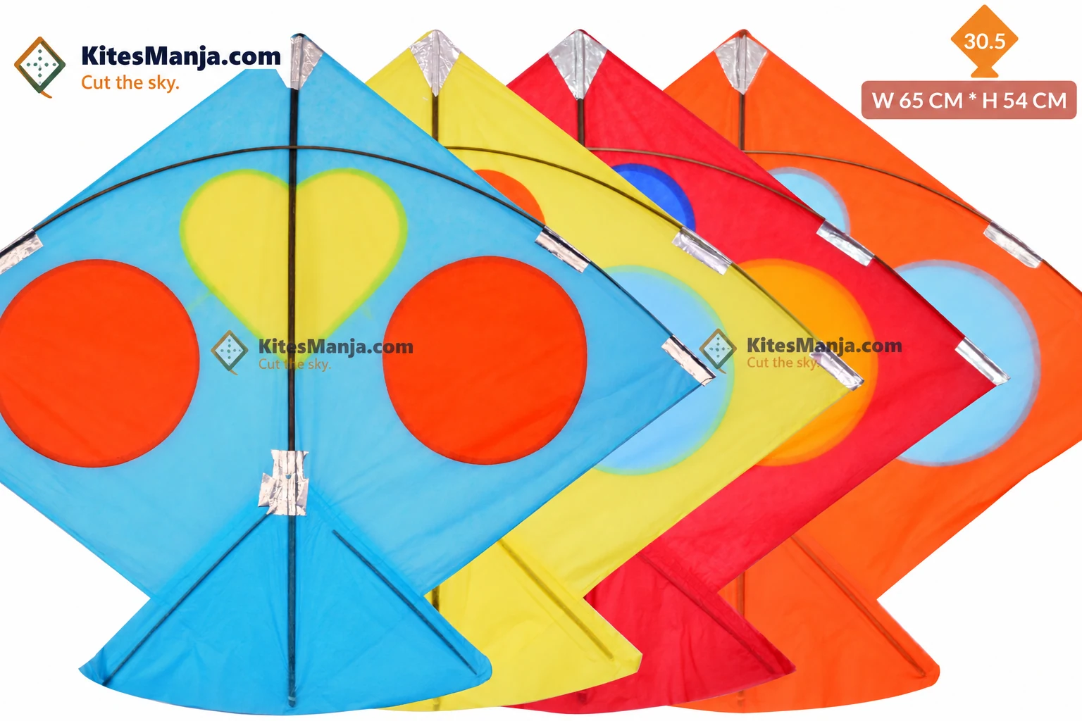 40 Khambhati Adadhiya Eye Heart Cheel Kites (Size 54*65 Centimeter) + Free Shipping