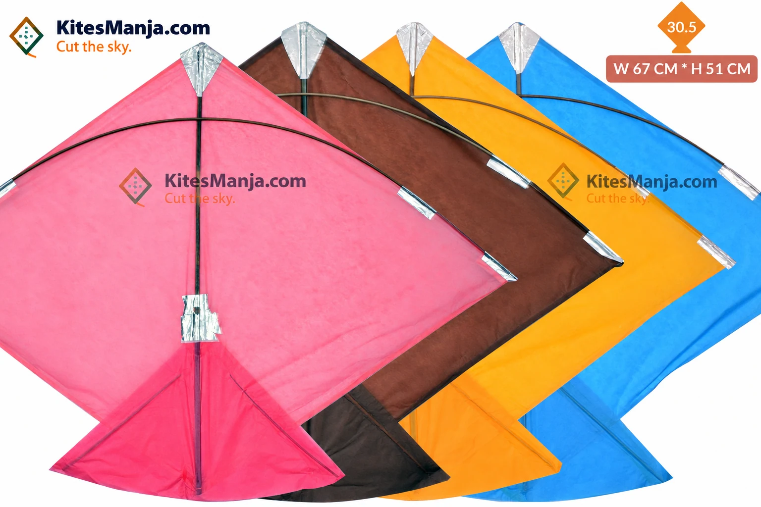 40 Khambhati Adadhiya Cheel Big Patta Kites (Size 51*67 Centimeter) + Free Shipping