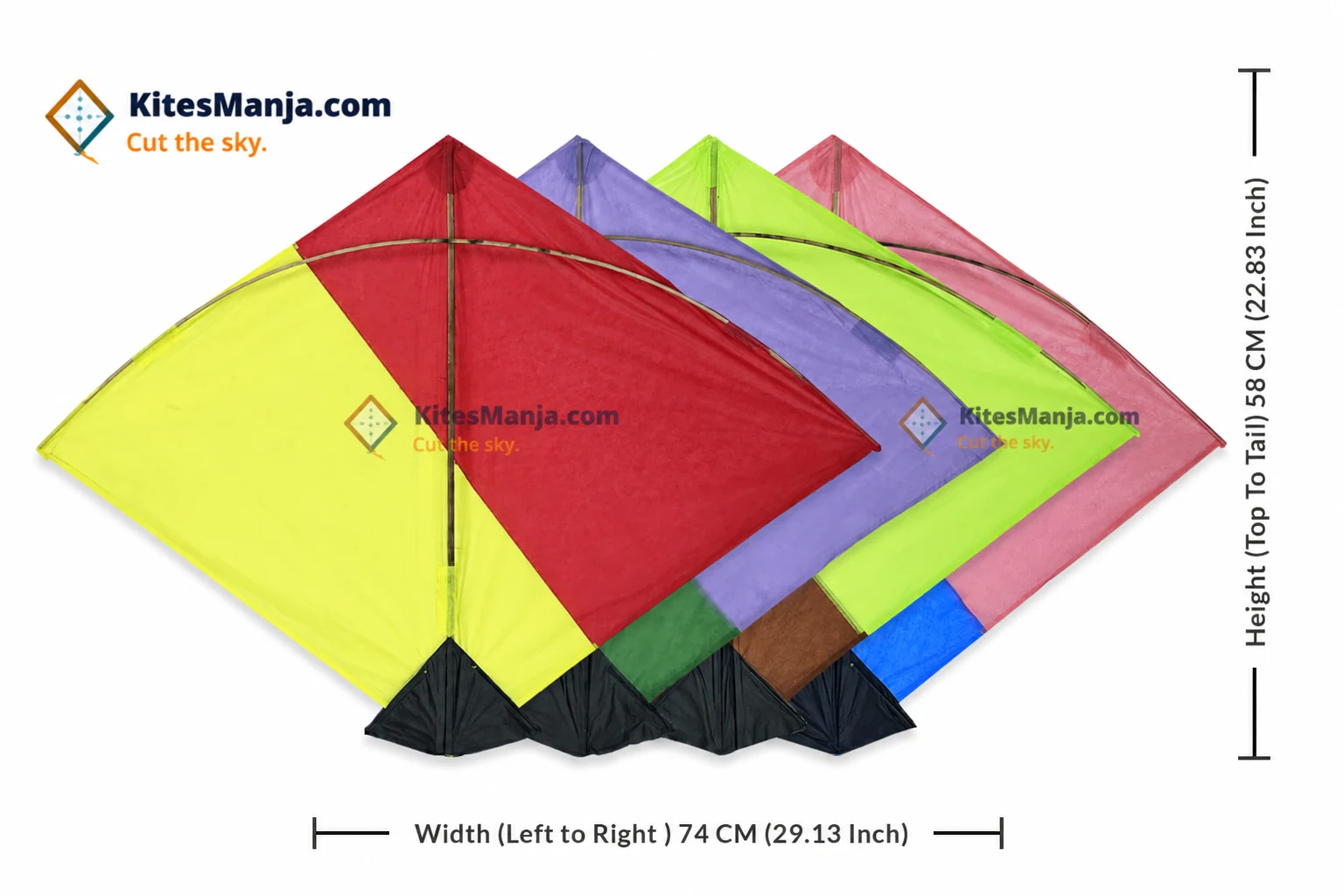 40 Ponia Designer Cheel 2-Patta Kites (Size 74*58 Centimetres) + Free Shipping