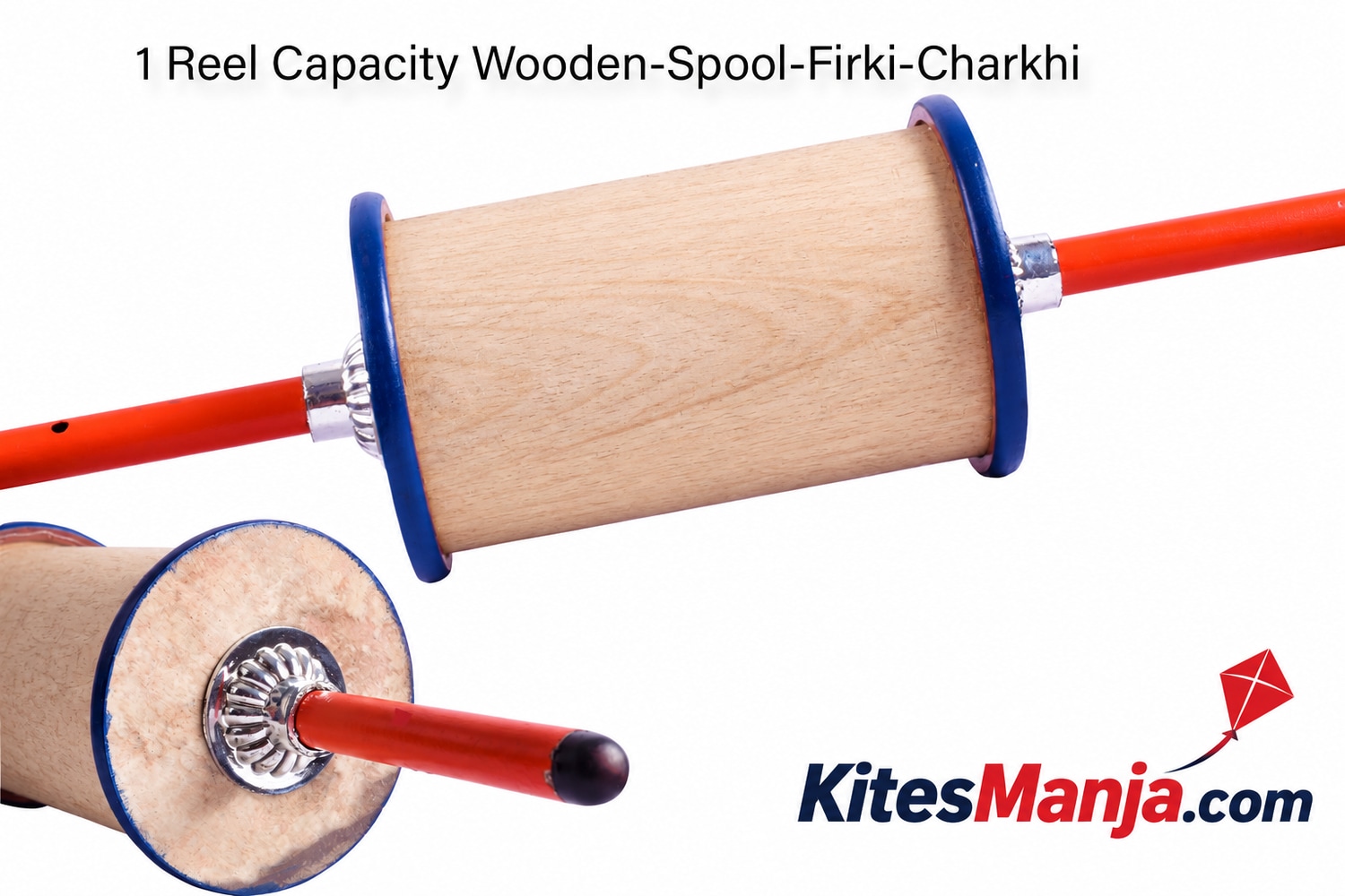 1 Reel Capacity Empty Wooden Spool/Firki/Charkhi For Kite Flying + Free Shipping