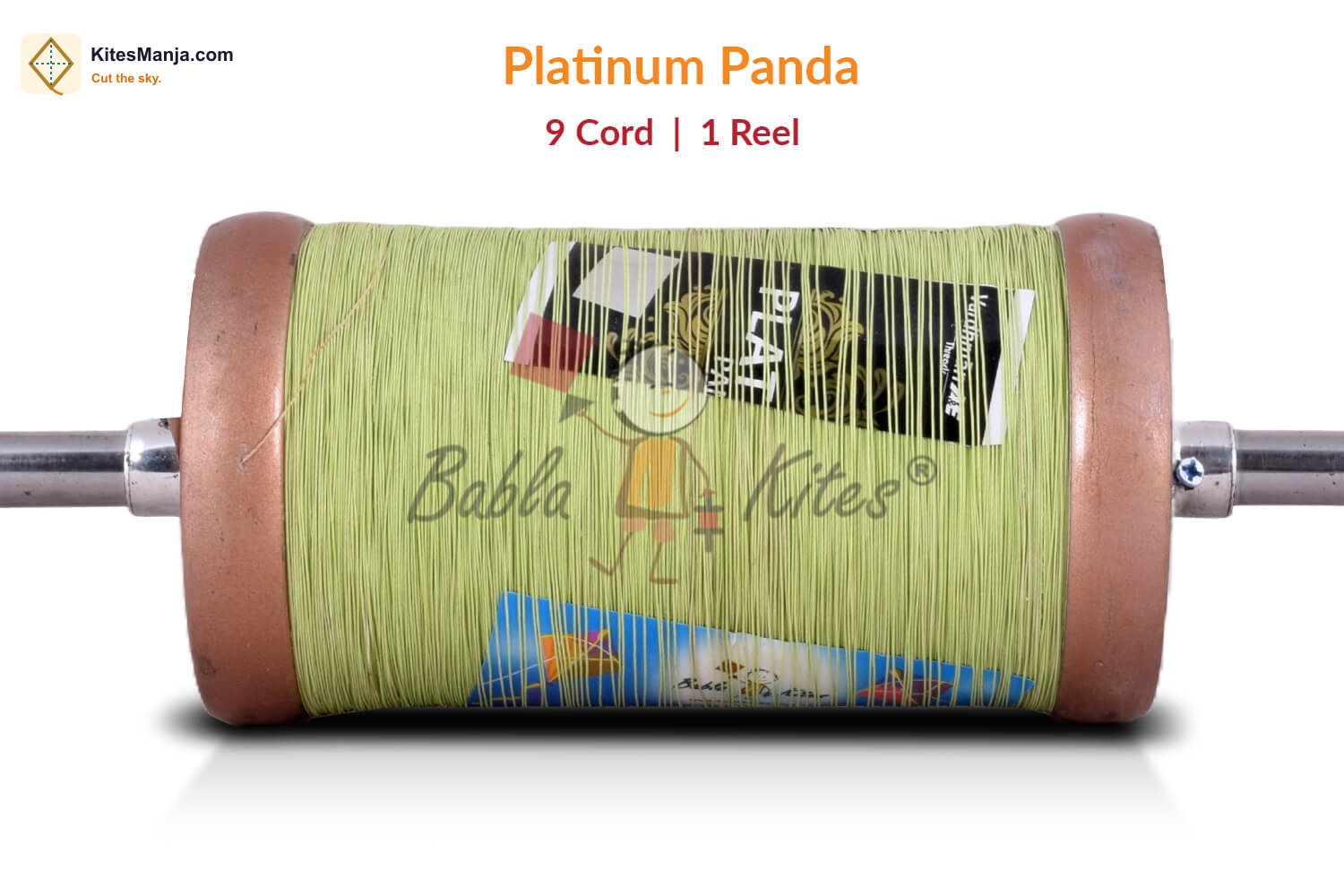 9 Cord Platinum Panda Manjha (1 Reel) Made by Bareli Experts (6 Time Coating Manjha) + Free Shipping