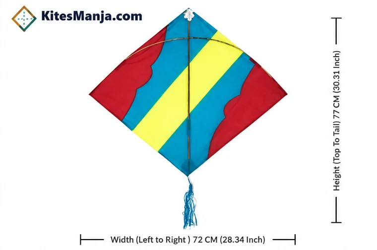40 Baana Designer Ponia Kites Height (Top To Tail) 77 CM (30.31 Inch)- width(Left to Right ) 72 CM (28.34 Inch) (0.75 Tawa) + Free Shipping)