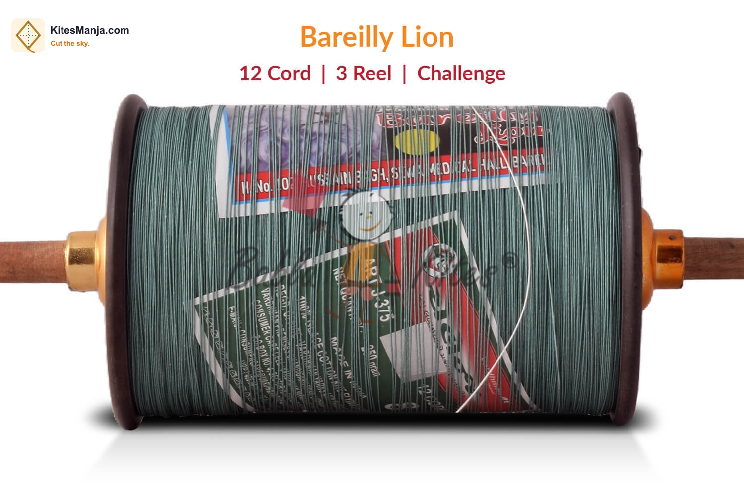 Bareilly Lion’s Original Manjha – 12 Cord 3 Reel Manjha No. 1 Quality + Free Shipping