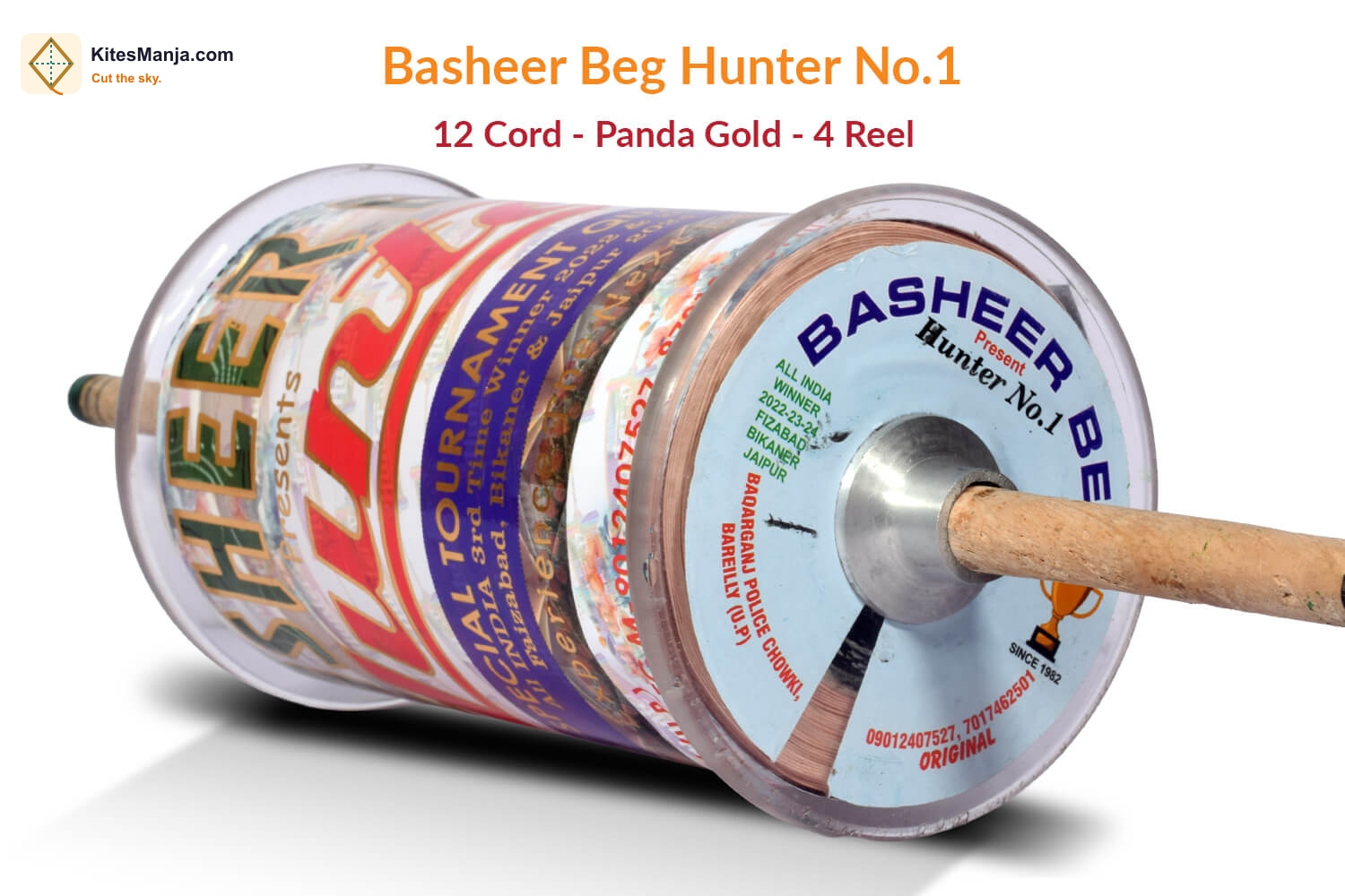 Original Basheer Beg Hunter No. 1 – 12 Cord Panda Gold Manjha (4 Reel)