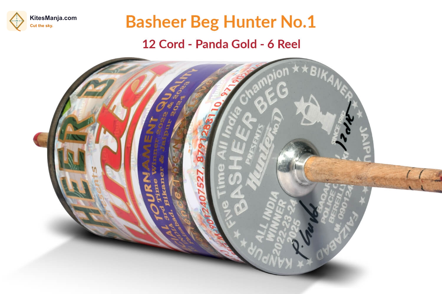Original Basheer Beg Hunter No. 1 – 12 Cord Panda Gold Manjha (6 Reel)