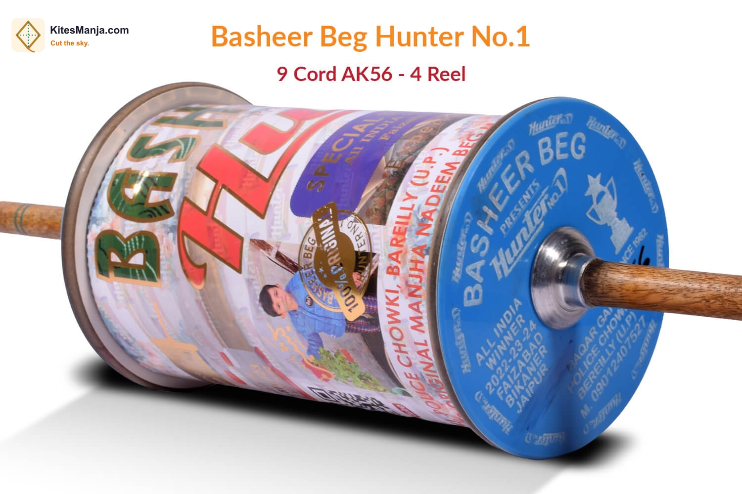 Exclusive Basheer Beg Hunter No. 1 – 9 Cord AK56 Platinum Plus Manjha (4 Reel)